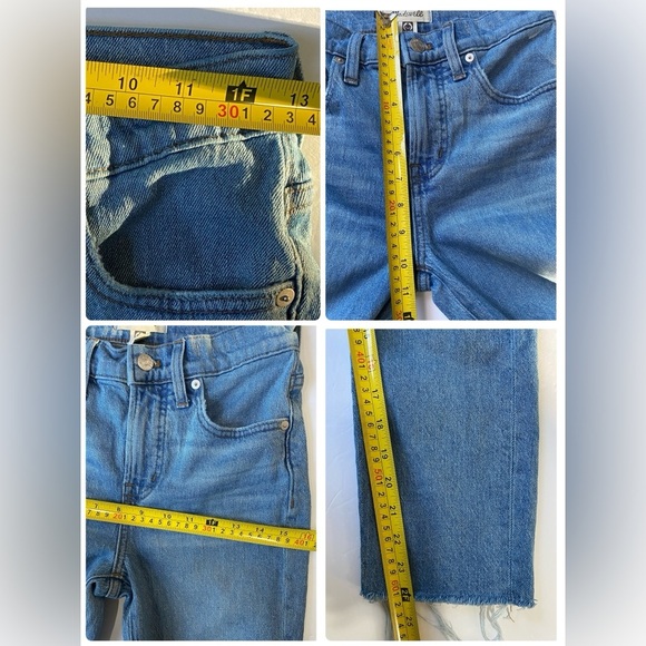 Madewell The Perfect Vintage High Rise Distressed Raw Cropped Jeans Blue SZ 23P - Picture 14 of 14